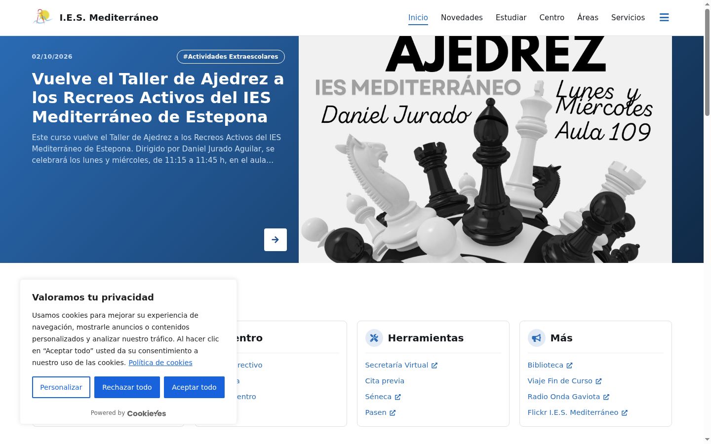 Capture d'écran de la bannière de consentement affichée avant toute interaction