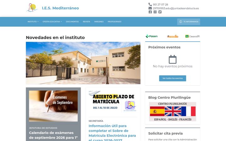 Screenshot of institutomediterraneo.es