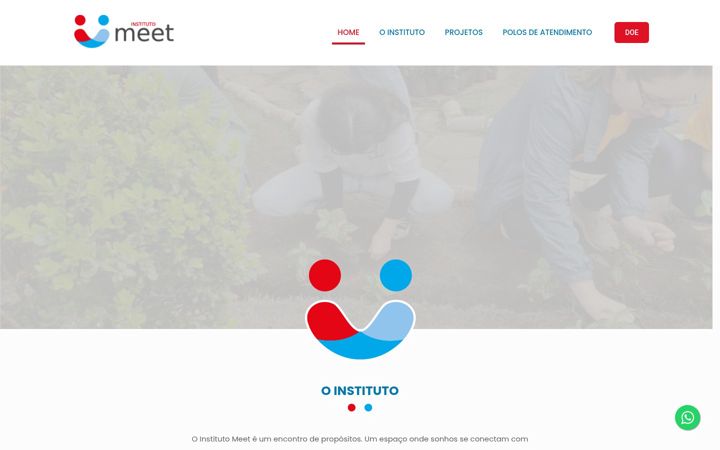 Screenshot of institutomeet.ong.br