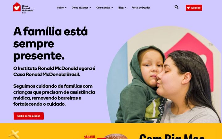 Screenshot of institutoronald.org.br