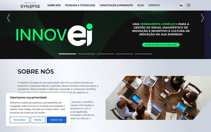 Screenshot of institutosynapse.org.br