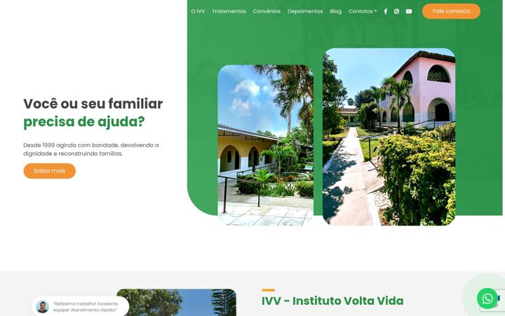 Screenshot of institutovoltavida.com.br