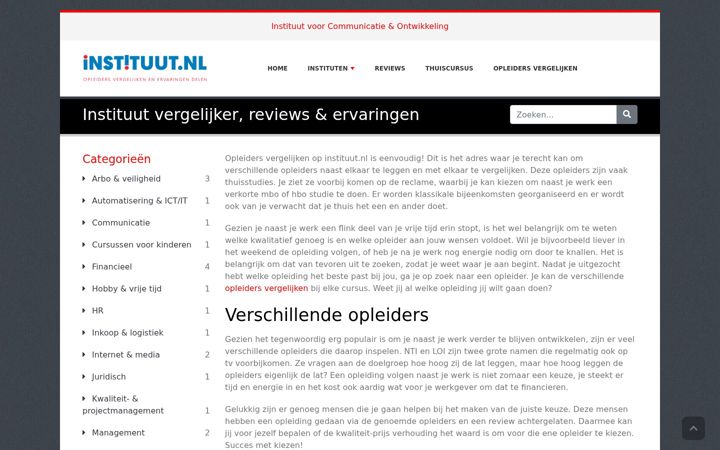 Screenshot of instituut.nl