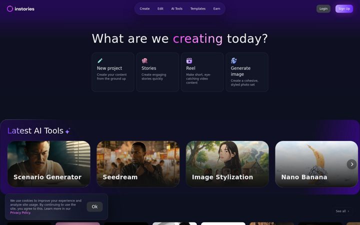 Screenshot of instories.com