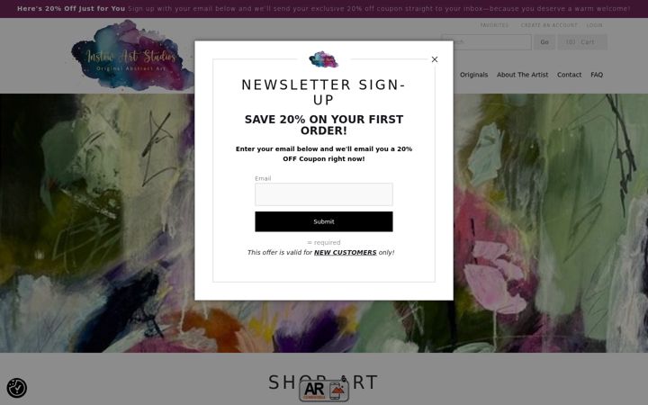 Screenshot of instowartstudios.com