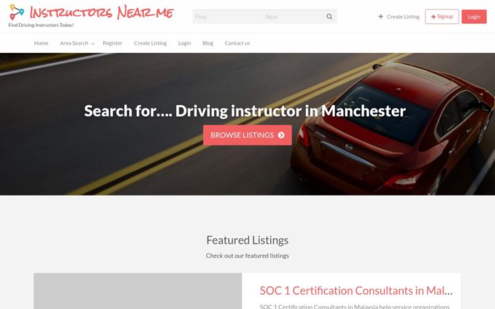 Screenshot of instructorsnearme.com