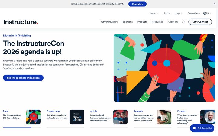 Screenshot ta' instructure.com