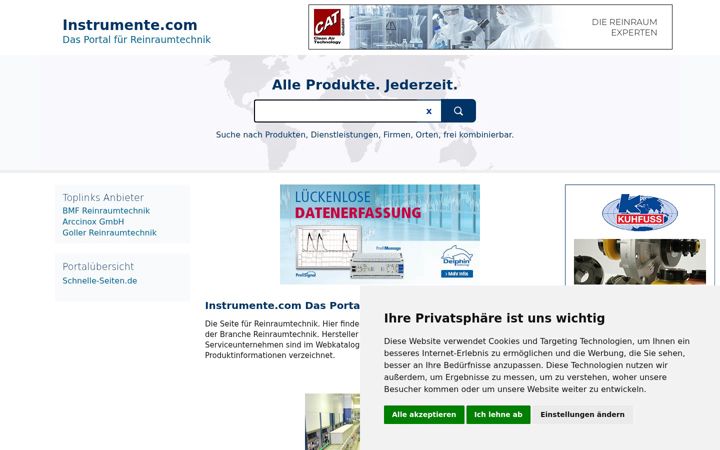 Screenshot of instrumente.com