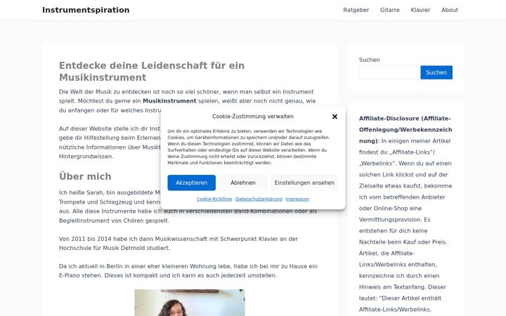 Screenshot of instrumentspiration.de