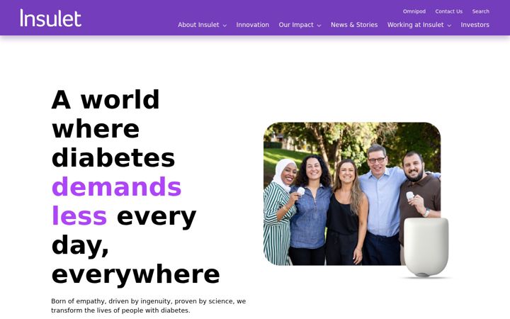 Screenshot of insulet.com