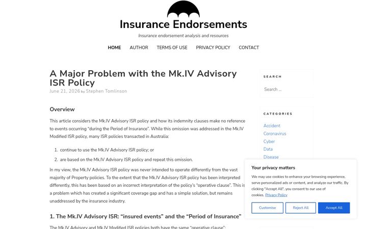 Screenshot of insurance-endorsements.com
