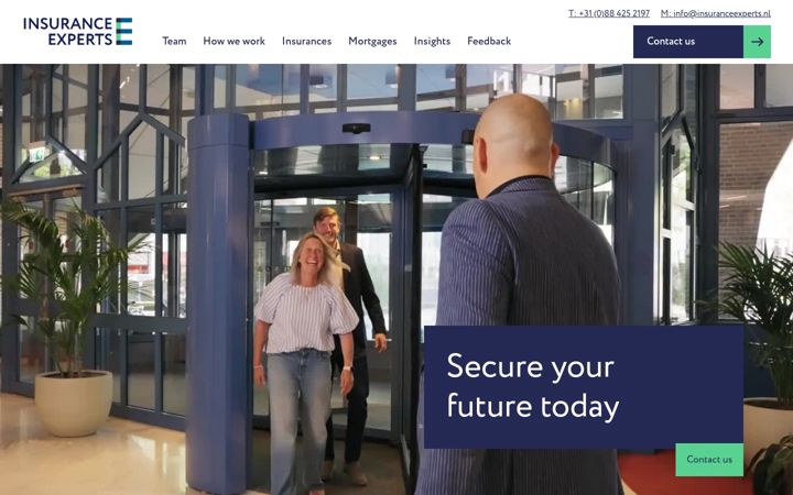 Snímek obrazovky insuranceexperts.nl