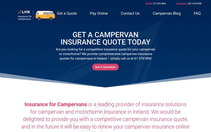 Screenshot of insuranceforcampervans.ie
