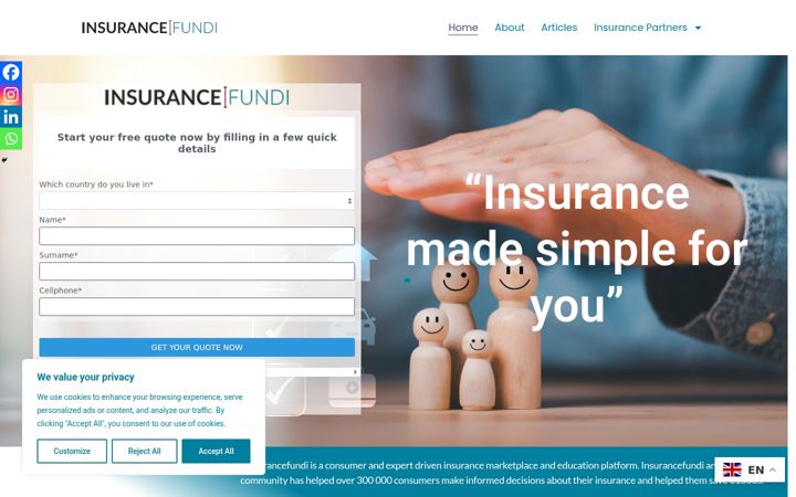 Screenshot of insurancefundi.com