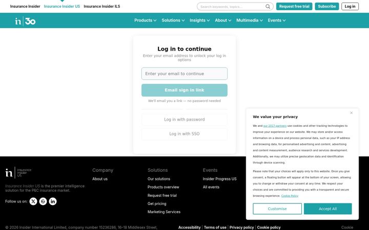 Screenshot of insuranceinsiderus.com