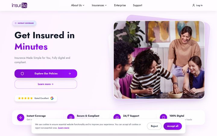 Screenshot of insurbe.com