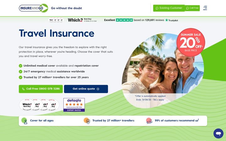 Screenshot ta' insureandgo.com