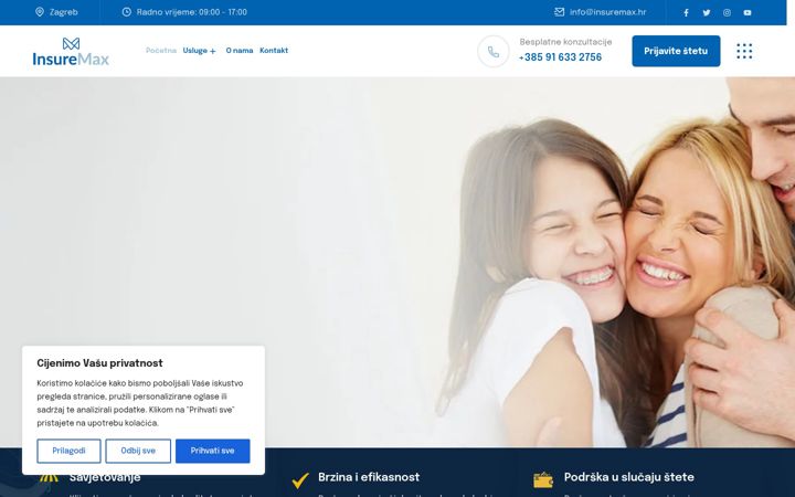 Screenshot of insuremax.hr