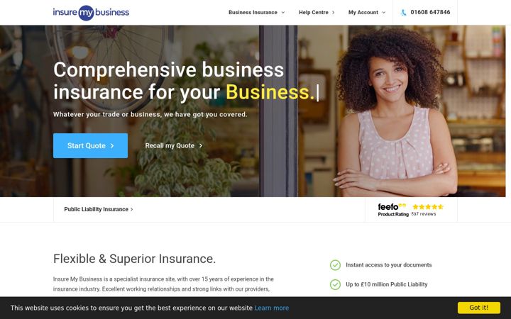 Screenshot of insuremybusiness.co.uk