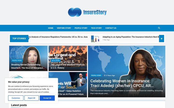 Screenshot of insurestory.com