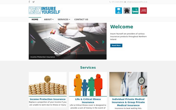 Screenshot of insureyourselfni.co.uk