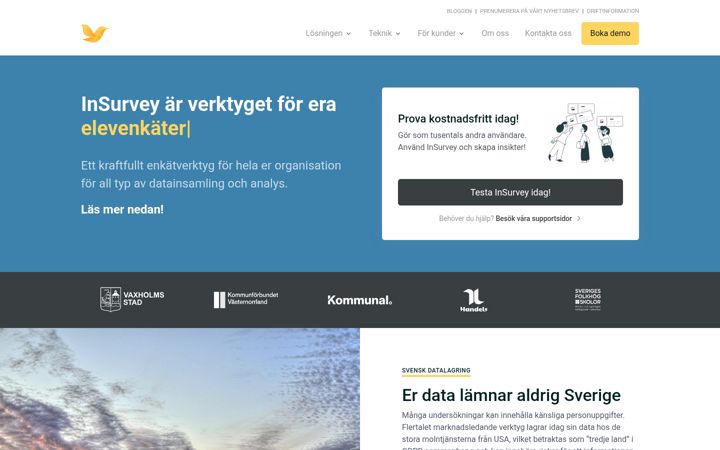 Screenshot of insurvey.se