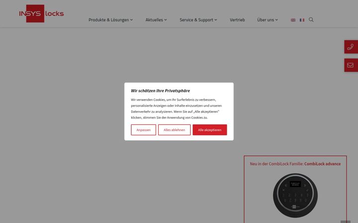 Screenshot of insys-locks.com