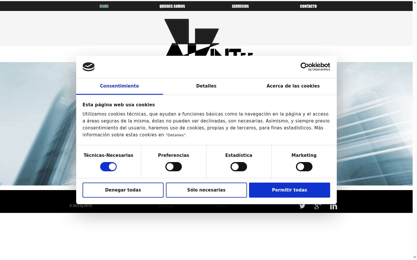 Screenshot del banner di consenso mostrato prima di qualsiasi interazione