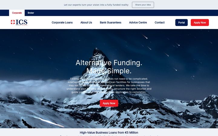 Screenshot of intacapitalswiss.com