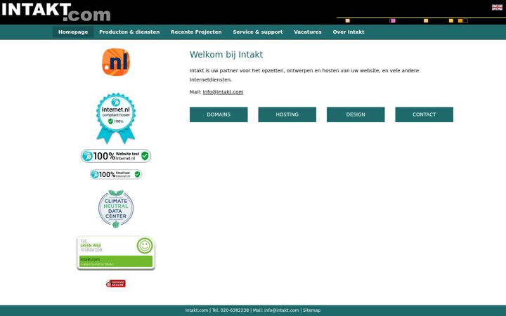Screenshot of intakt.com