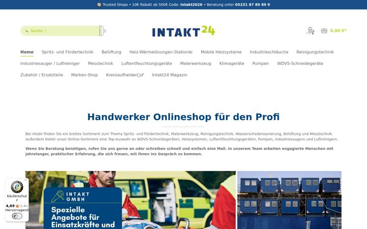 Screenshot of intakt24.net
