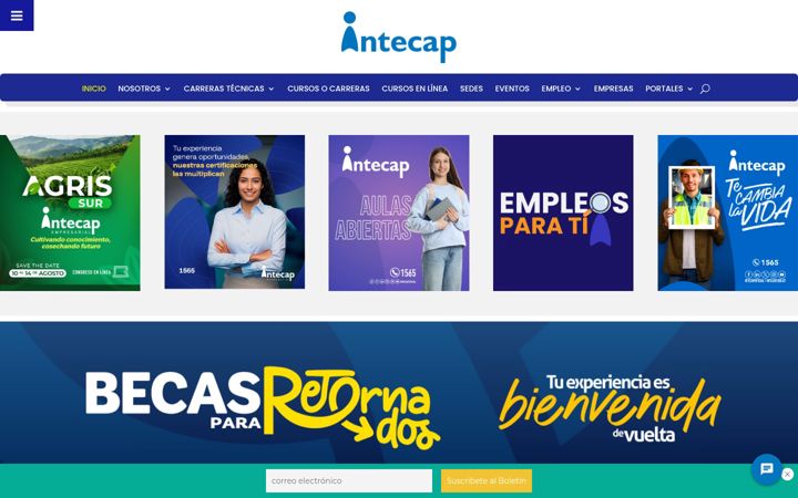 Screenshot of intecap.edu.gt