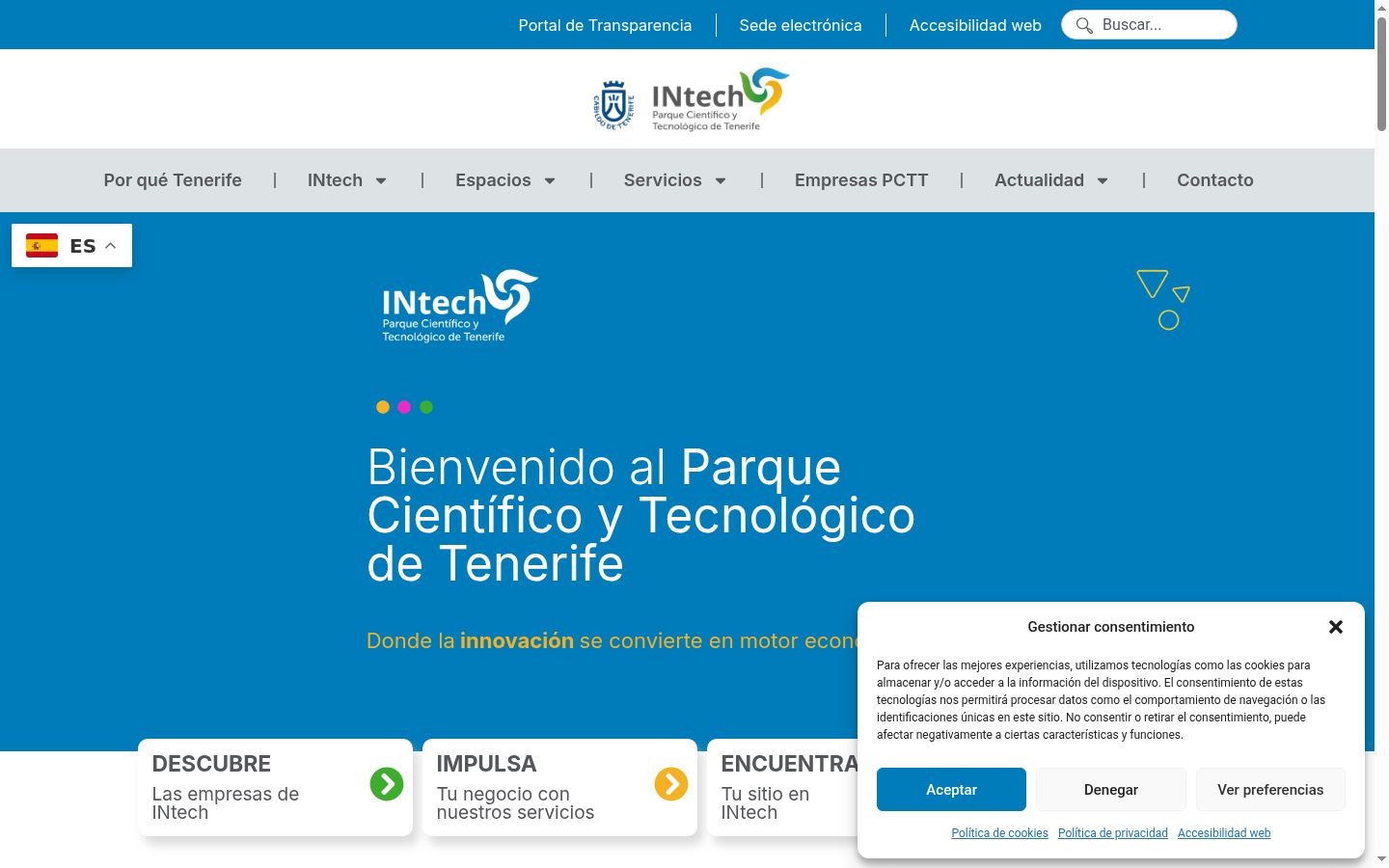 Screenshot del banner di consenso mostrato prima di qualsiasi interazione