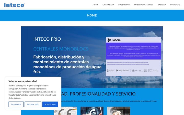 Screenshot of inteco-frio.com