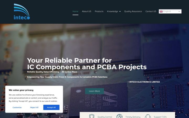 Screenshot of intecoelectronics.com