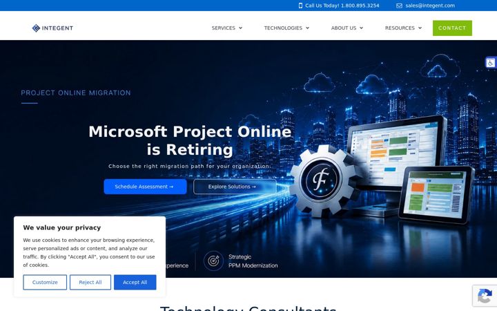 Screenshot of integent.com
