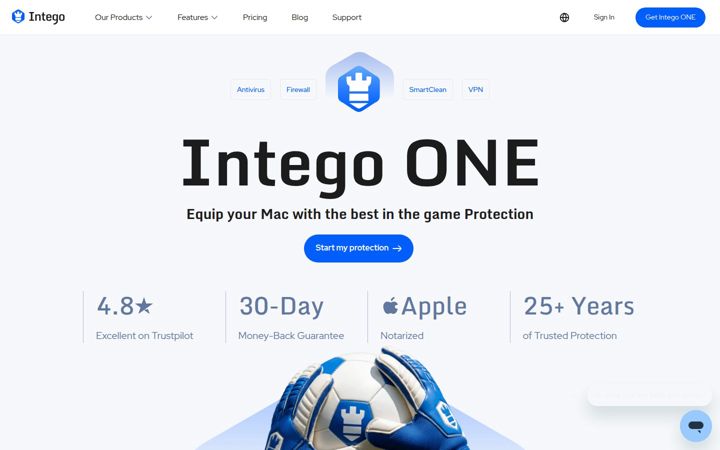 Posnetek zaslona intego.com