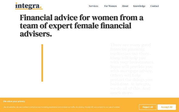 Screenshot of integra-advice.co.uk