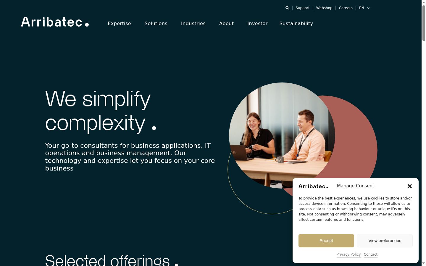 Screenshot of the consent banner shown before any interaction