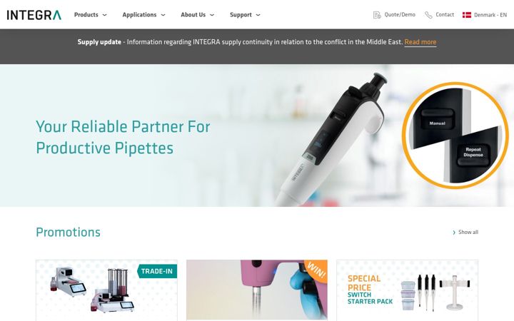 Screenshot of integra-biosciences.com