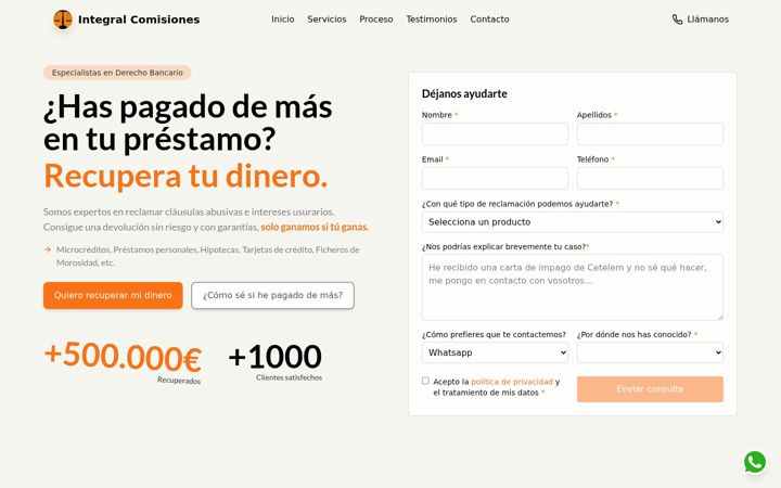 Screenshot of integralcomisiones.com