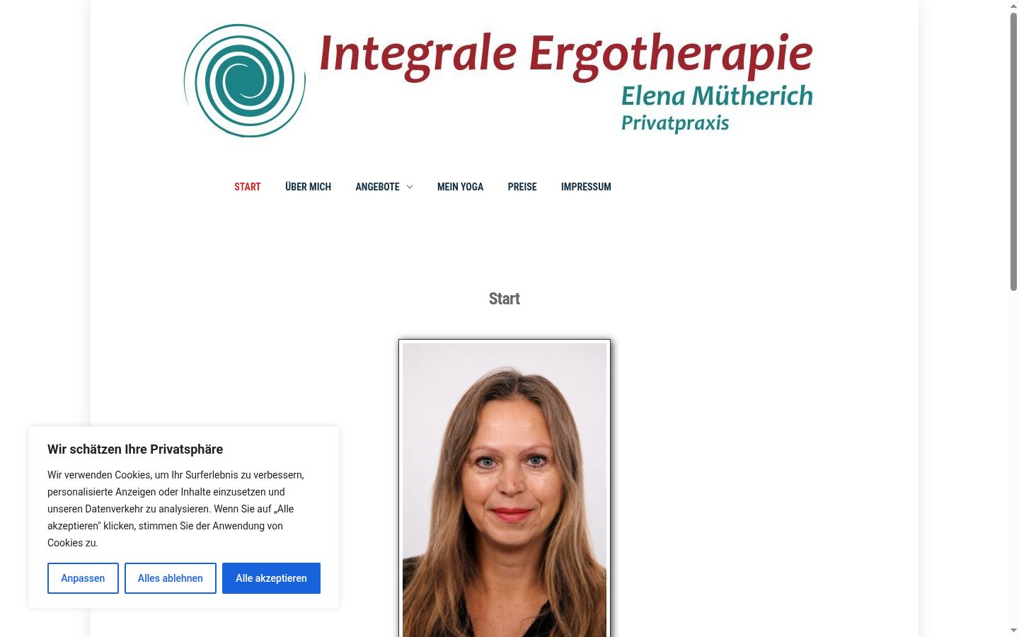 Screenshot des Einwilligungsbanners vor jeglicher Interaktion