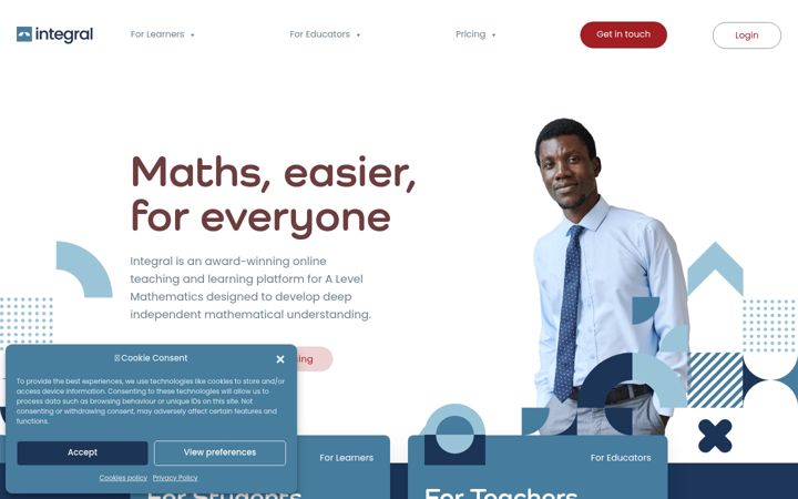 Screenshot of integralmaths.org