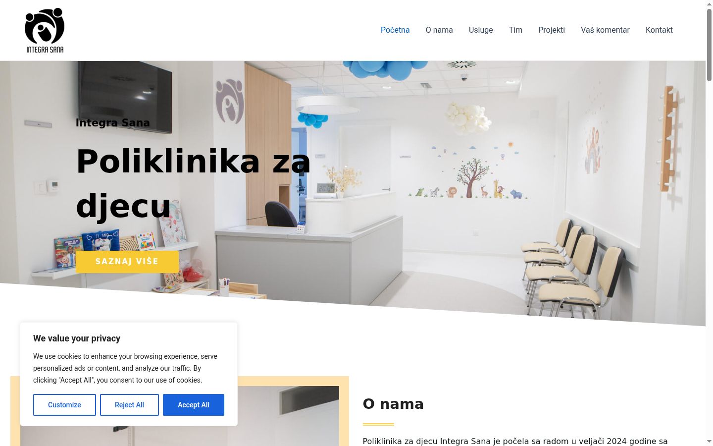 Sutikimo reklamjuostės, rodytos prieš bet kokią sąveiką, ekrano kopija