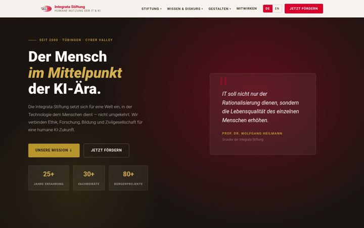 Screenshot of integrata-stiftung.de