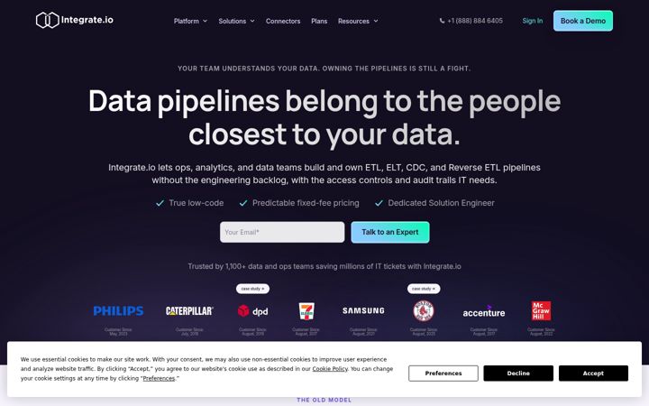 Screenshot of integrate.io