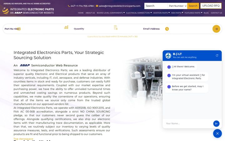 Screenshot of integratedelectronicparts.com