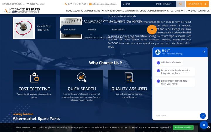 Screenshot of integratedjetparts.com