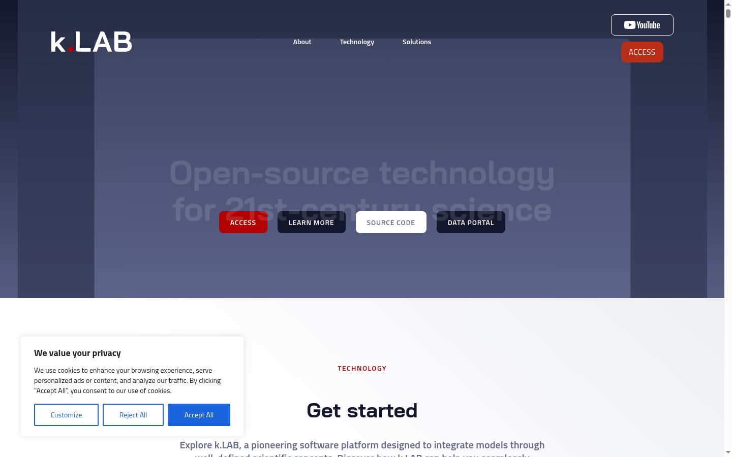 Screenshot del banner di consenso mostrato prima di qualsiasi interazione