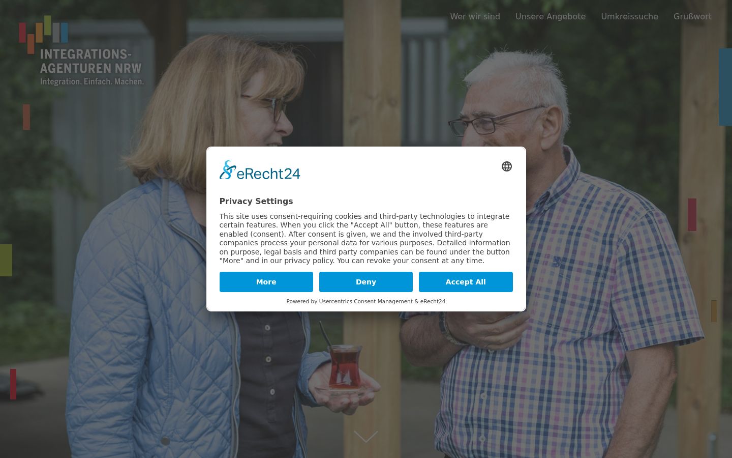 Screenshot of the consent banner shown before any interaction